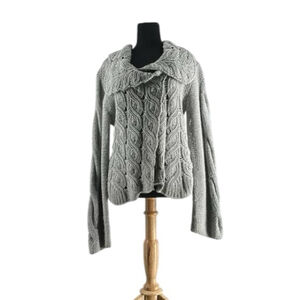 Line the label cardigan sweater cashmere angora chunky cable
Knit soft sz M